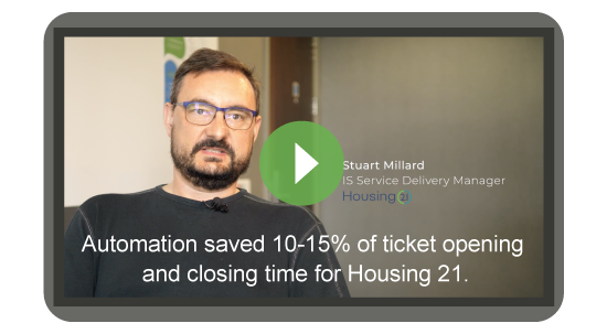 Automation saved 10-15% of ticket opening and closing time for Housing 21